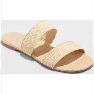 Woven slide sandals